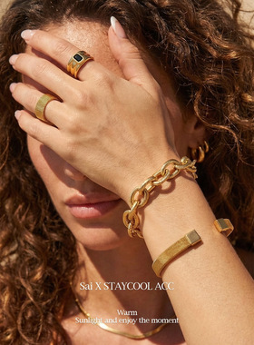 金色钛钢锁链手链女士轻奢高级感欧美时髦手串