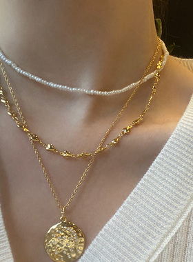 宋妍霏同款爱心金色项链女士毛衣链锁骨链轻奢小众法式风41+5CM