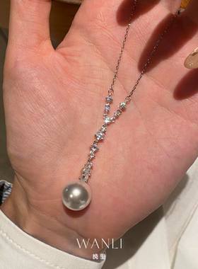 蝴蝶锆石珍珠项链轻奢小众