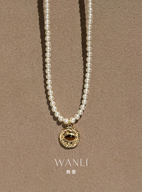 挽里恶魔之眼施家珍珠项链韩国