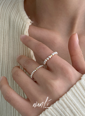 挽里小众设计自制施华洛珍珠戒指