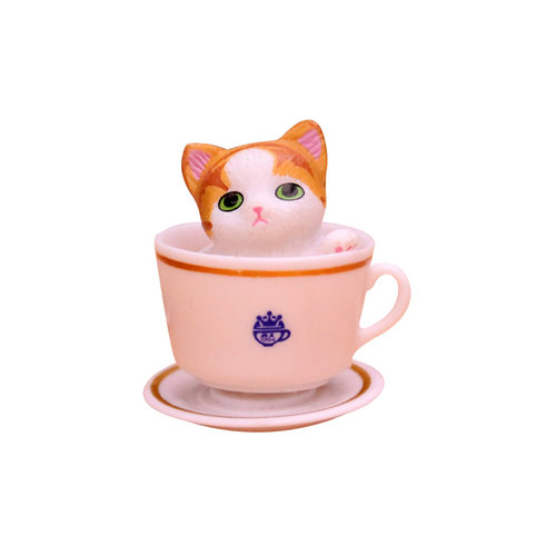 可爱迷你茶杯猫咪公仔小花猫杯子猫玩偶摆件桌面蛋糕装饰盲盒玩具 - 图3