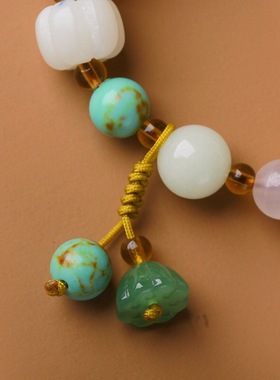 高抛白玉菩提雕刻南瓜珠单圈手串菩提子佩戴手链女配莲蓬吊坠文玩