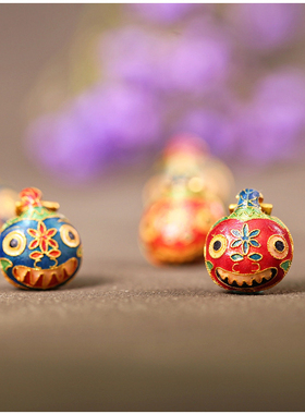 古法转运手链挂饰开运招财吞金兽一家三口三兽烧蓝珐琅金DIY配件