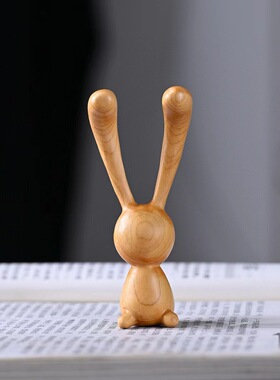 小叶紫檀创意鼻刮崖柏小兔子按摩棒提拉颌线按压太阳穴点穴位礼物