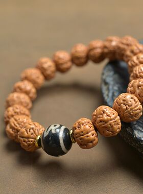 金刚菩提手串老型珠树王大小金刚核桃手链男女盘玩串星月蜜蜡佛珠