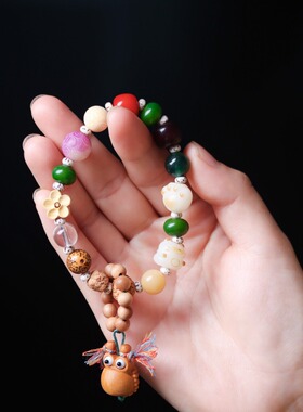 国风十八籽呱呱流苏款十八子菩提籽多宝珠DIY财宝时尚国潮手佛珠