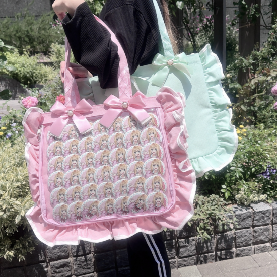 zakkamart 痛包 新款A4 褶边设计痛包 单肩二次元帆布手提包,淘宝优惠券,粉丝福利购,淘宝优惠卷