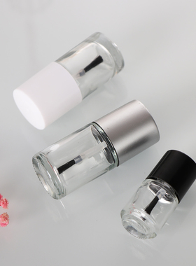 现货可定制5-10ml15ml指甲油玻璃空瓶瓶/美甲指甲油带盖毛刷包邮