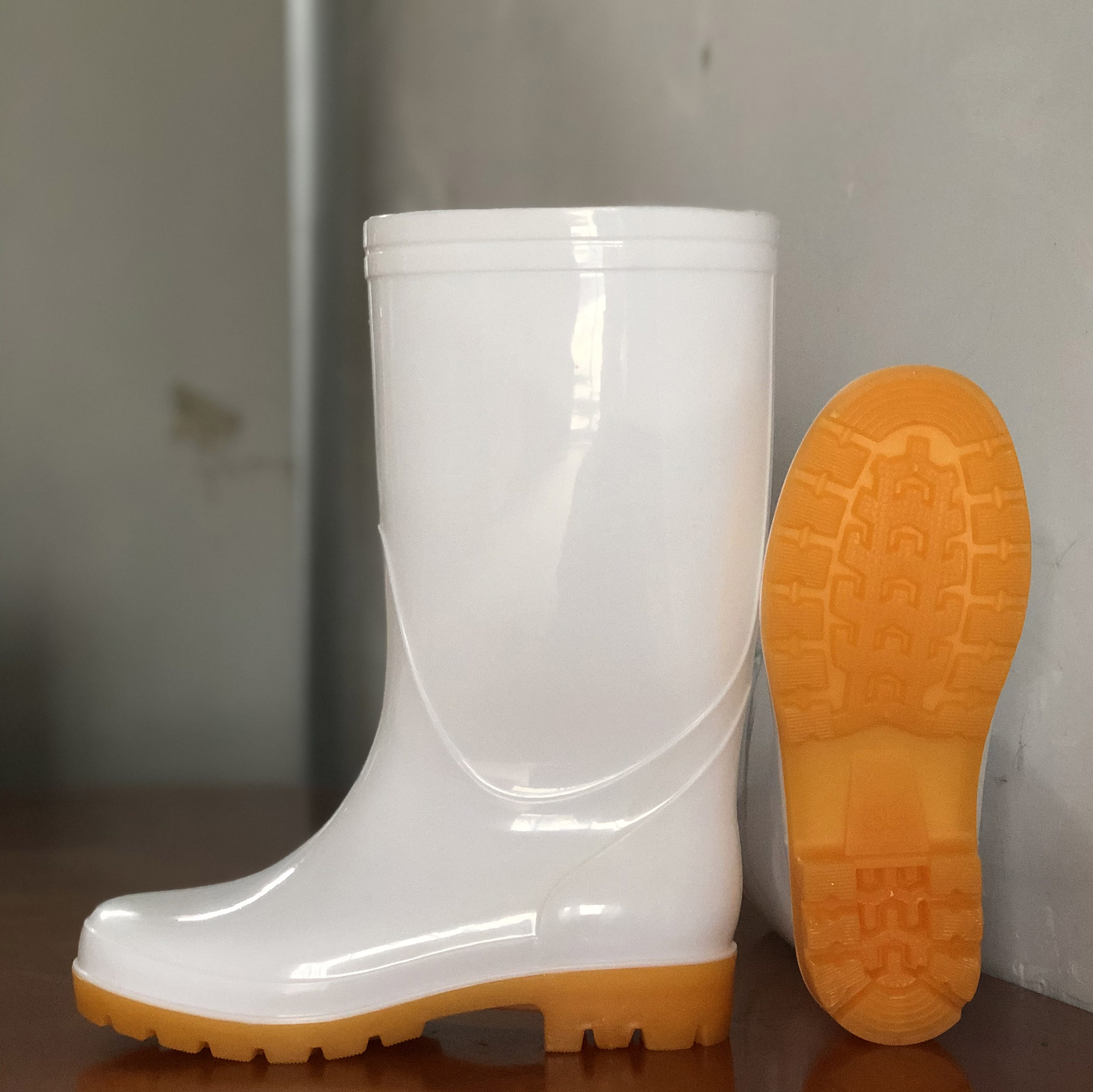 康晨新款男女通用白色食品靴加棉保暖雨靴加绒雨鞋卫生靴白色加棉 - 图2
