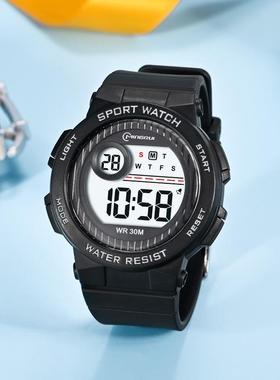 mingrui儿童胶带运动数显电子腕表时尚背光情侣电子手表8212