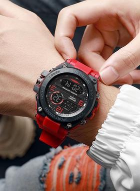 跨境新款男士户外登山电子表学生多功能夜光闹铃计时电子手表