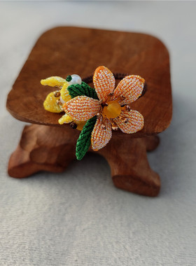 成品花朵戒指蜡线幻彩线手工编织吉祥富贵文艺小清新素雅配饰指环