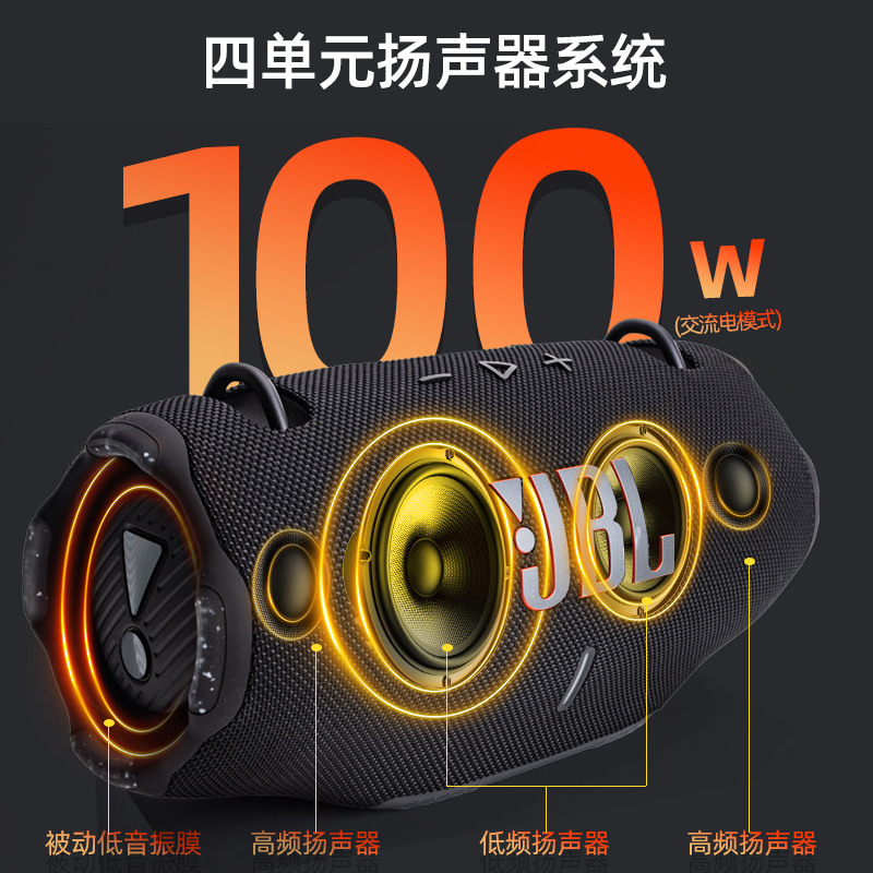 JBL XTREME4音乐战鼓4代无线蓝牙音响便携肩带户外防水低音炮音箱 - 图3