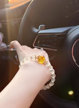 天然黄水晶手链女巴西转运珠