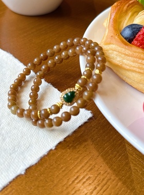 《金糖》天然和田玉糖玉手串且末糖料手链女款翡翠葫芦黄玉玉石