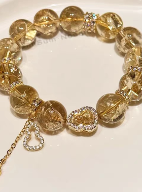 「财运葫芦」7A天然黄水晶手串高级感精致招财转运黄阿塞水晶手链