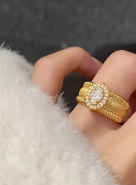 时尚古法丝绒鸽子蛋送女友礼物戒指ZD0707