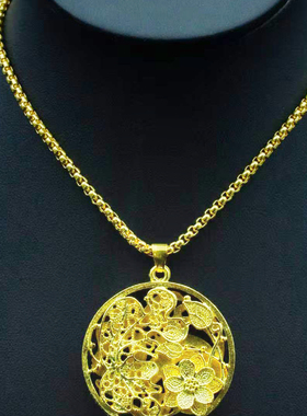 复古中国风吉祥八宝盘花朵女款项链ZD0793