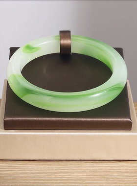 绿飘花青白绿正圈女款手镯送礼ZD0495