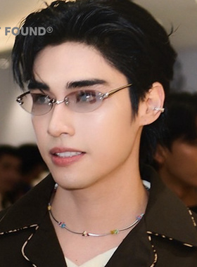 椭圆无框浅灰防紫外线太阳镜女