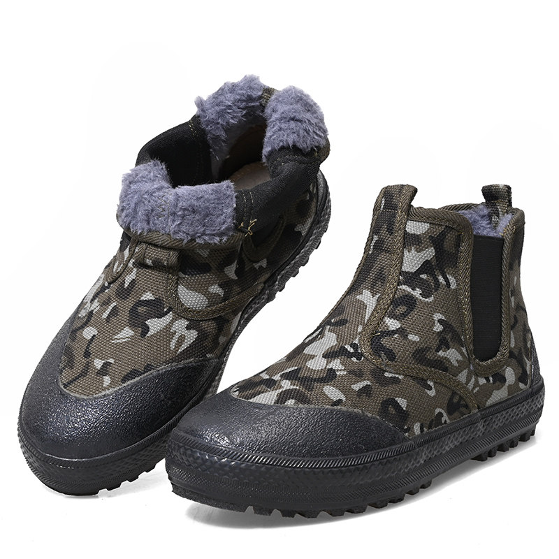 3531冬季加绒高帮劳保鞋男工地耐磨解放鞋加厚橡胶底户外农田棉鞋,淘宝优惠券,粉丝福利购,淘宝优惠卷