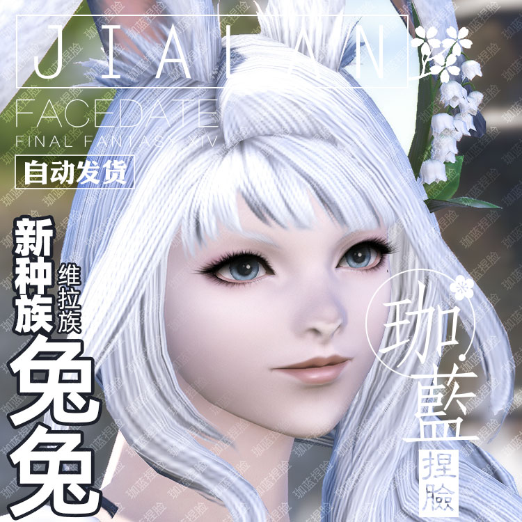 【珈蓝】最终幻想14 ff14捏脸数据维拉族兔女兔娘白兔兰诺垂耳兔-图2