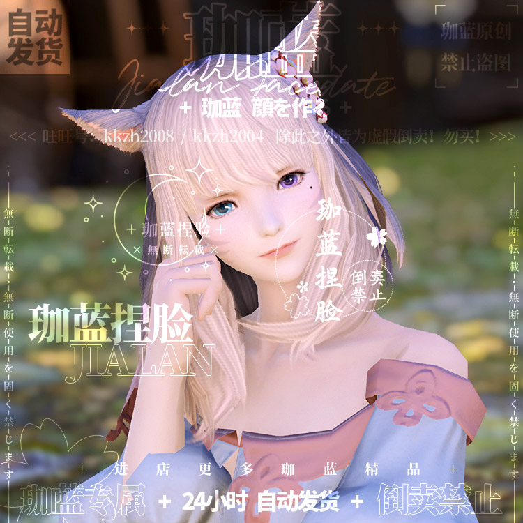 【珈蓝原创】最终幻想14 ff14捏脸数据脸型 猫魅族猫女猫娘  鑫漓 - 图3