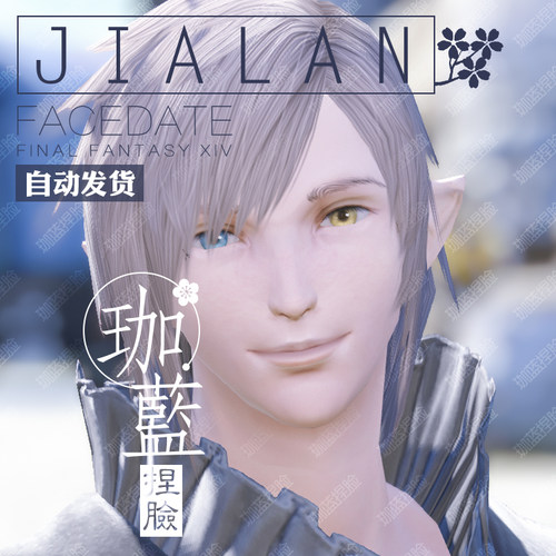 【珈蓝】最终幻想14 ff14捏脸数据脸型 精灵族男精 黑影异瞳 南莫 - 图1
