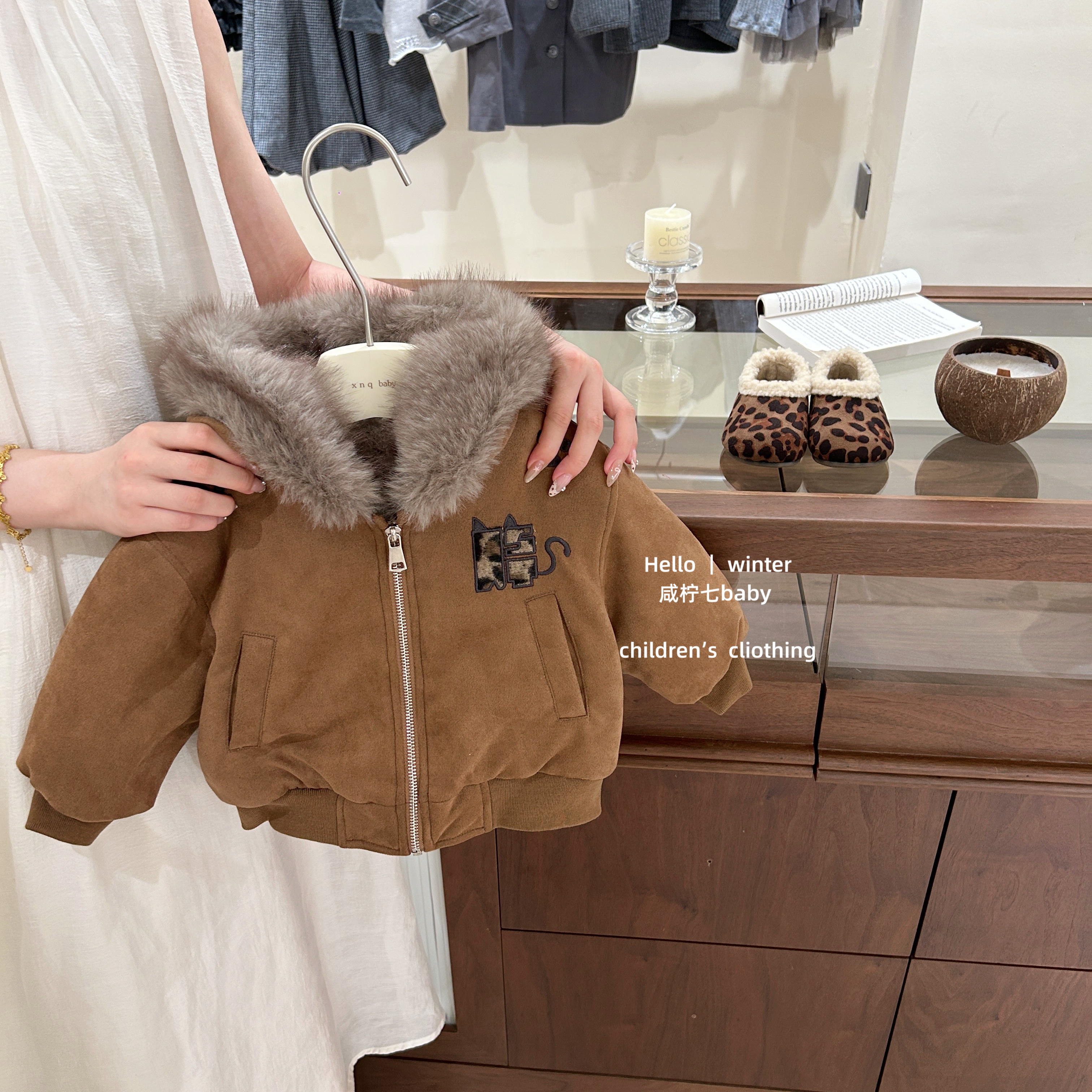 【咸柠七】小恶魔豹纹！原创女童超萌加绒加厚外套秋冬保暖连帽衫,淘宝优惠券,粉丝福利购,淘宝优惠卷