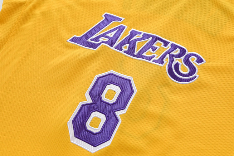 春秋湖人8号科比球衣男复古篮球服套装背心短裤刺绣衣比赛训练服