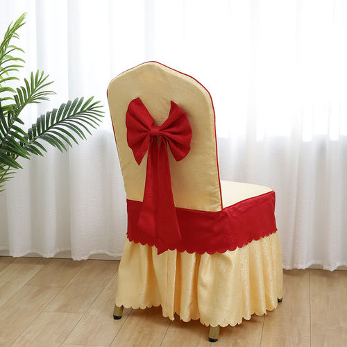 酒店椅套罩定制婚庆餐厅展会会议饭店通用凳子套连体宴会布艺椅套 - 图1