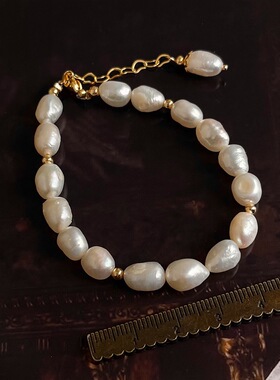 vintage轻中古风淡水珍珠手链法式复古宫廷风手串文艺高级感手饰