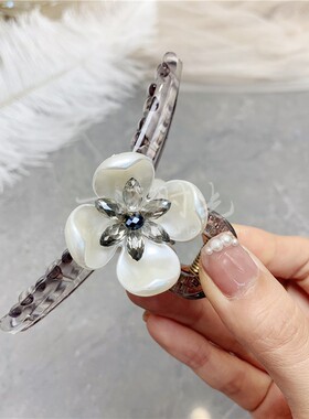 优雅花朵网红少女风珍珠发饰夹
