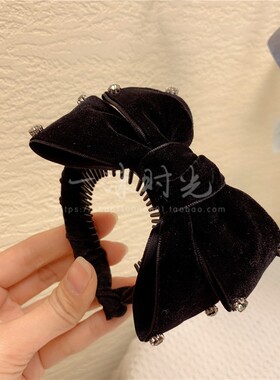 黑色蝴蝶结网红马尾扣韩国发卡女