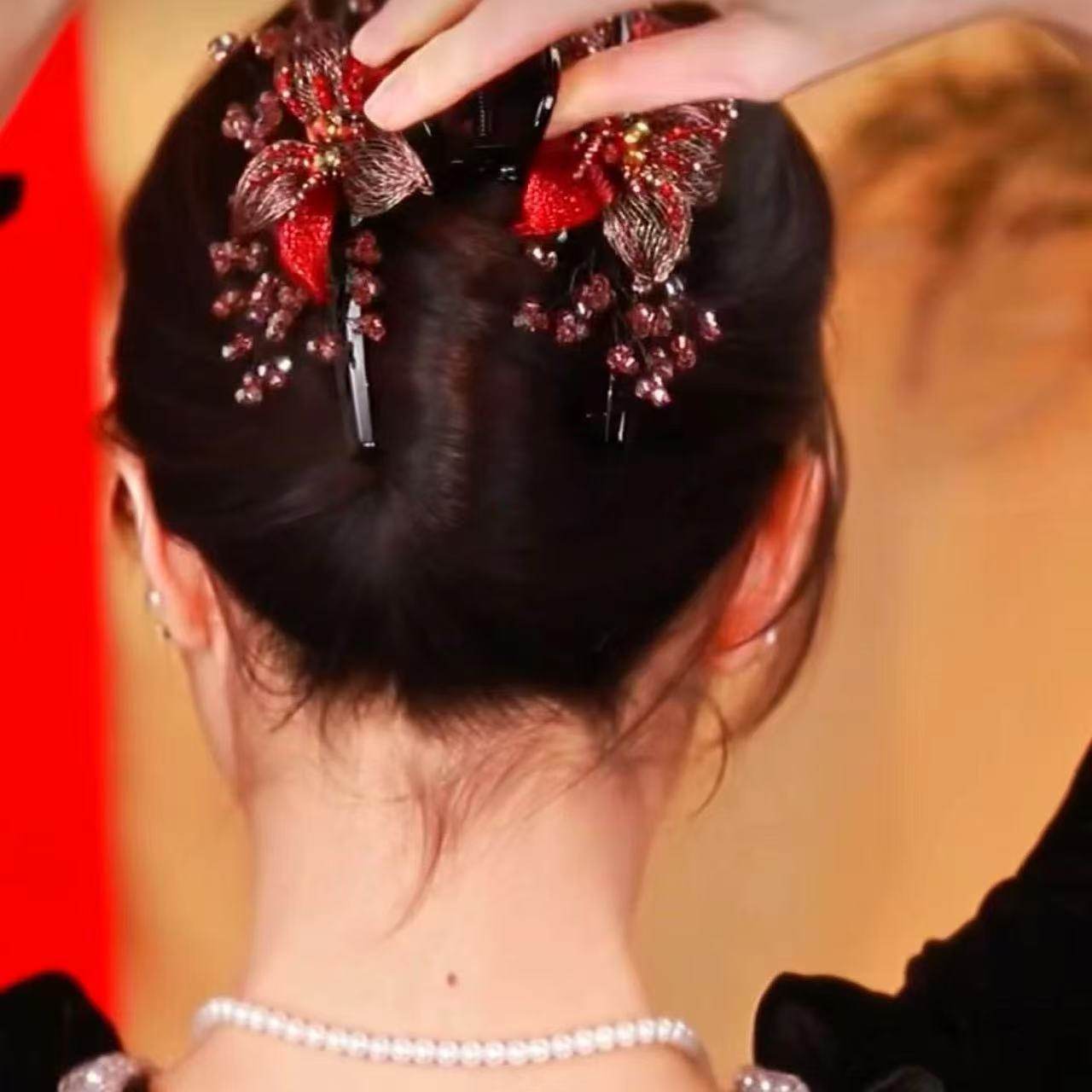 爆款复古抓夹女金属丝手工编织双面气质红花朵鲨鱼夹优雅发夹头饰,淘宝优惠券,粉丝福利购,淘宝优惠卷