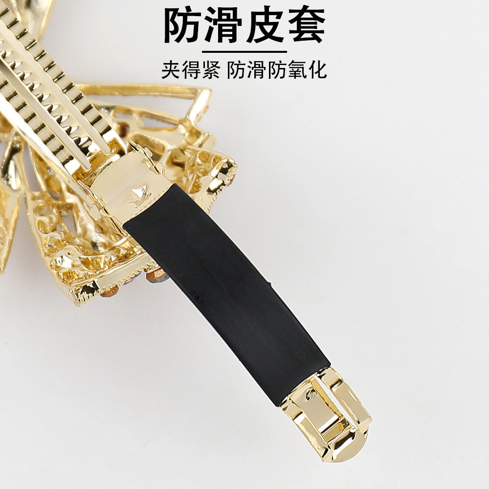 高级感水晶蝴蝶结弹簧夹女大号水钻半扎发夹后脑勺气质发卡头饰,淘宝优惠券,粉丝福利购,淘宝优惠卷