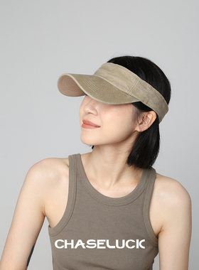 户外遮阳蓝色网球帽跑步空顶帽女