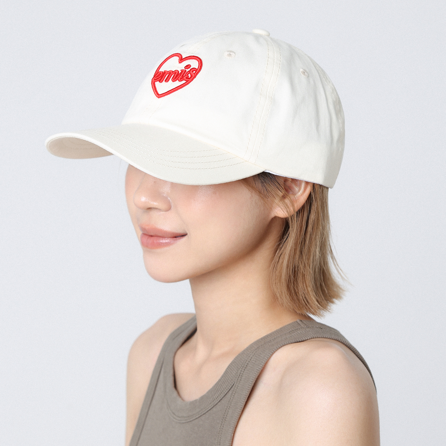 红色爱心白色棒球帽女夏季新款百搭鸭舌帽防晒帽宽帽檐休闲鸭舌帽 - 图2