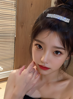 水钻闪闪BB夹发夹女2024新款侧边刘海边夹顶夹前额碎发卡高端头饰