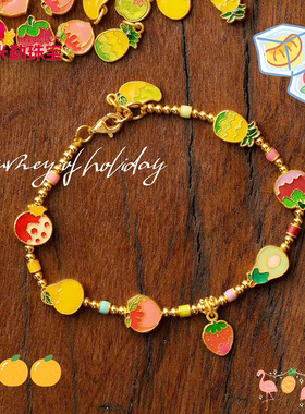 米勒珠宝男女足金小提溜DIY手链