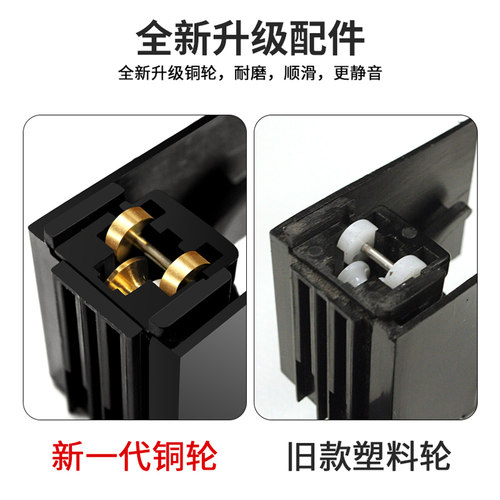 定制无轨隐形蜂巢移门隔断折叠推拉门免打孔厨房卫生间衣柜阳台门 - 图2