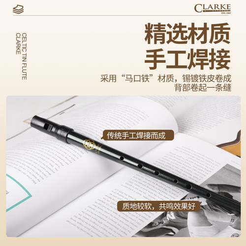 英国Clarke克拉克 爱尔兰竖笛 凯尔特锡笛 D调笛子 口哨直笛乐器 - 图3
