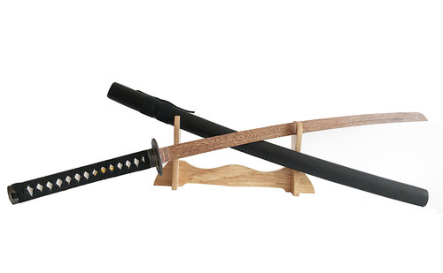 居合道浪人武士木刀带鞘对练道具竹剑拔刀术竹刀cos表演刀未开刃_虎窝淘