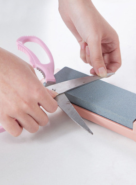 家用多功能双面精细磨刀石 厨房可折叠防滑磨刀石 带底座