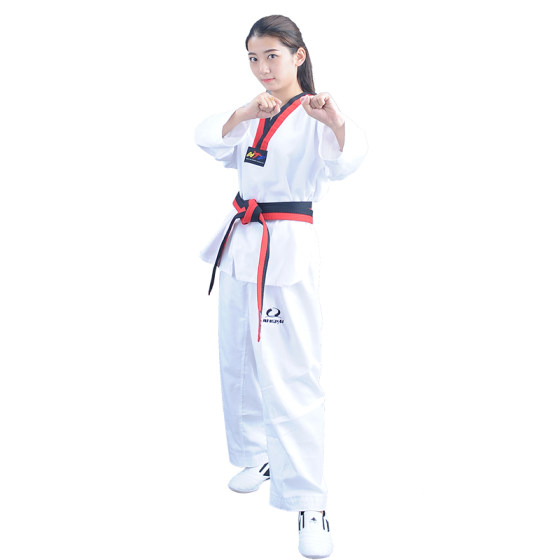 Children's pure cotton short-sleeved Taekwondo uniform