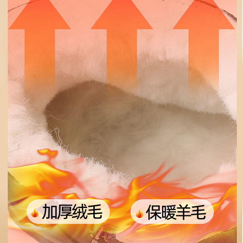 老北京布鞋女冬季中老年妈妈加绒保暖纯羊毛加厚大棉靴大码女棉鞋
