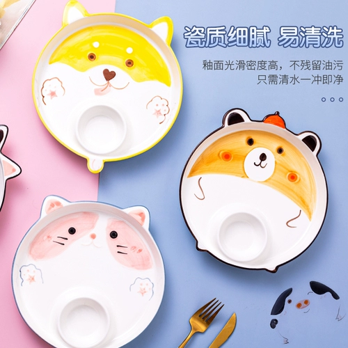 Cartoon Ceramic милая тарелка для пельмени домой на пару креветки и фри закуски с уксусом диском