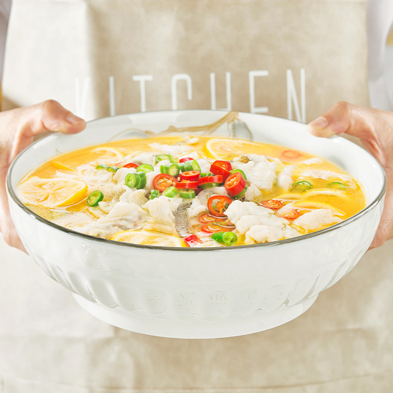 陶瓷大汤碗家用2026特大号汤盆海鲜酸菜鱼碗大盆大码餐具加厚大碗,淘宝优惠券,粉丝福利购,淘宝优惠卷