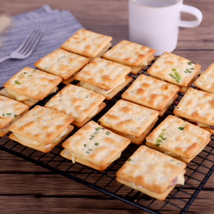 台湾进口中祥蔬菜饼干160G香葱味苏打饼干DIY手工牛轧饼干原料